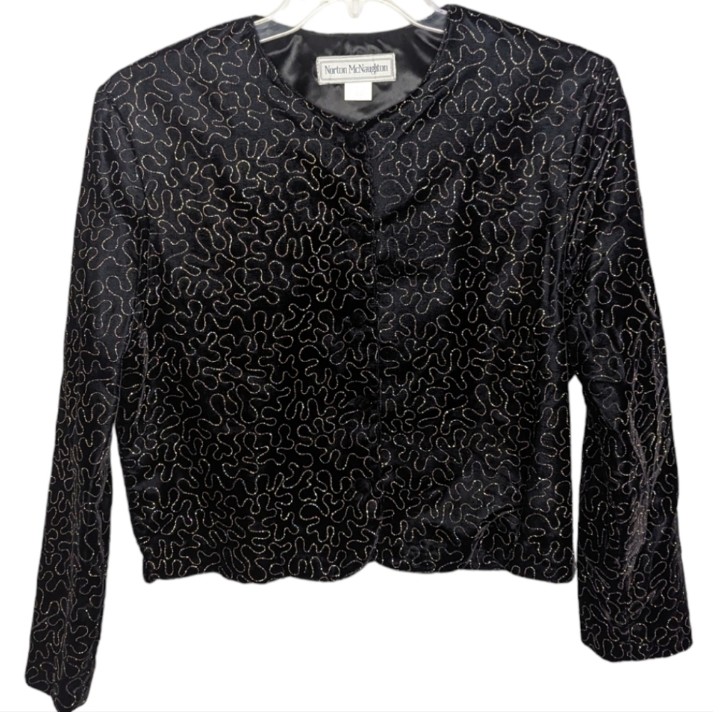 Vintage Norm McNaughton Sparkly Velvet Jacket/Blazer Size Woman's 12